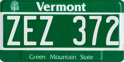 VT license plate ZEZ372