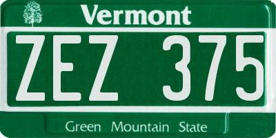 VT license plate ZEZ375