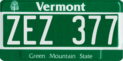 VT license plate ZEZ377