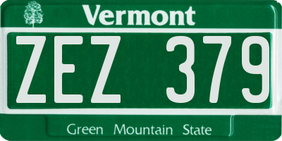 VT license plate ZEZ379