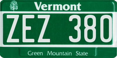 VT license plate ZEZ380