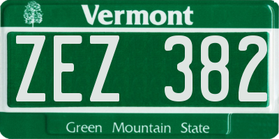 VT license plate ZEZ382