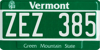 VT license plate ZEZ385