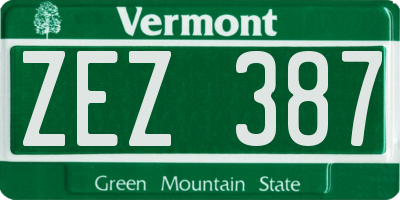 VT license plate ZEZ387