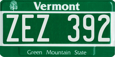 VT license plate ZEZ392