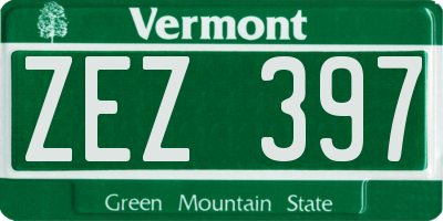 VT license plate ZEZ397