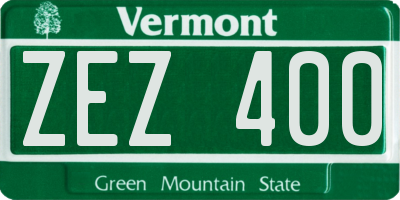 VT license plate ZEZ400