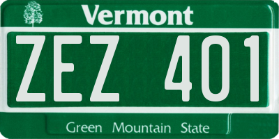 VT license plate ZEZ401