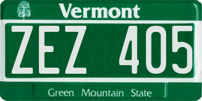 VT license plate ZEZ405