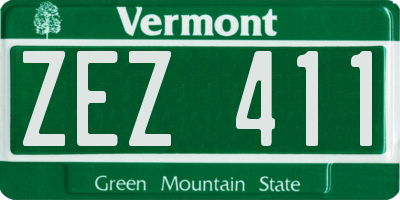 VT license plate ZEZ411