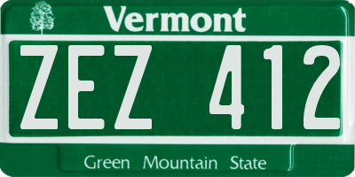 VT license plate ZEZ412