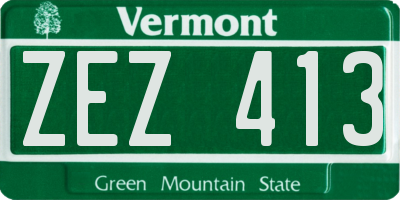 VT license plate ZEZ413