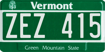 VT license plate ZEZ415