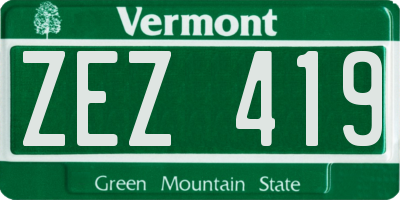 VT license plate ZEZ419