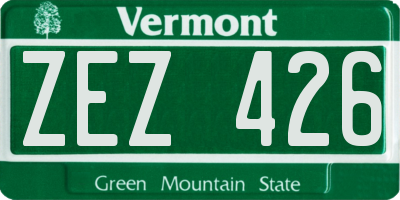 VT license plate ZEZ426