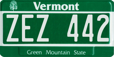 VT license plate ZEZ442