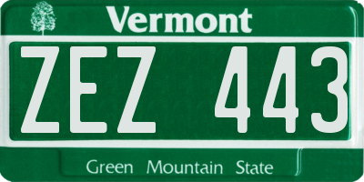 VT license plate ZEZ443