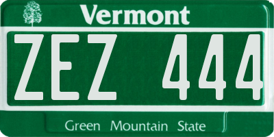 VT license plate ZEZ444