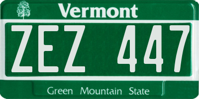 VT license plate ZEZ447