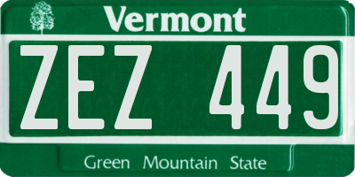 VT license plate ZEZ449