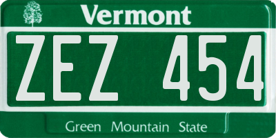 VT license plate ZEZ454