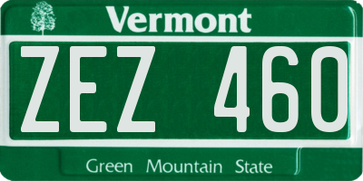 VT license plate ZEZ460