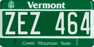 VT license plate ZEZ464