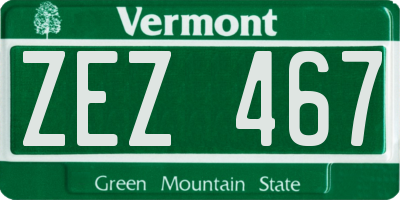 VT license plate ZEZ467