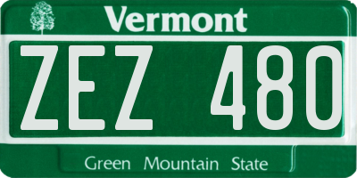 VT license plate ZEZ480