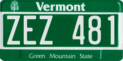 VT license plate ZEZ481