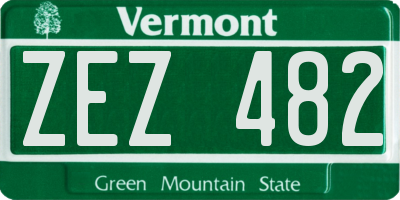 VT license plate ZEZ482