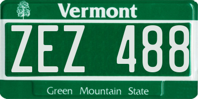 VT license plate ZEZ488