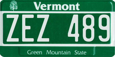 VT license plate ZEZ489