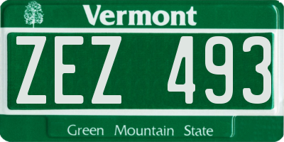 VT license plate ZEZ493
