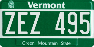 VT license plate ZEZ495
