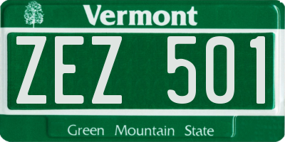 VT license plate ZEZ501