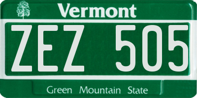 VT license plate ZEZ505