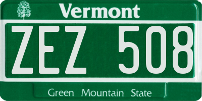 VT license plate ZEZ508