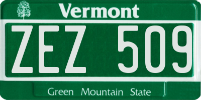 VT license plate ZEZ509