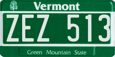 VT license plate ZEZ513