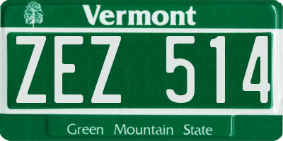 VT license plate ZEZ514