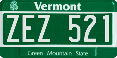 VT license plate ZEZ521