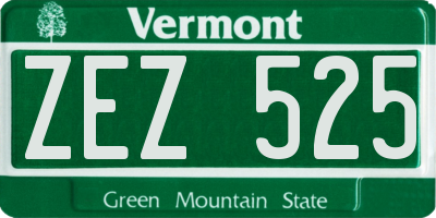 VT license plate ZEZ525