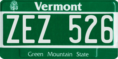 VT license plate ZEZ526