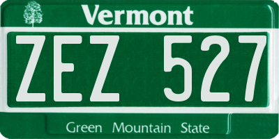 VT license plate ZEZ527