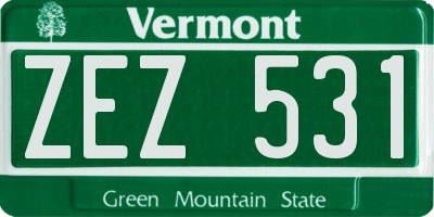 VT license plate ZEZ531