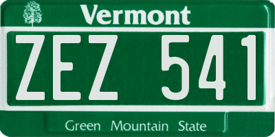 VT license plate ZEZ541