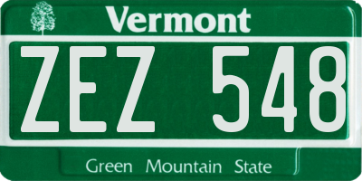 VT license plate ZEZ548