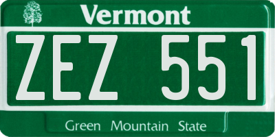 VT license plate ZEZ551