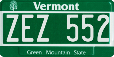 VT license plate ZEZ552